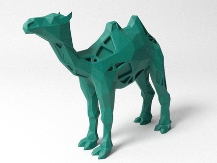polygone chameau animal animaux sauvage compagnie faible poly polygonal fdm sla dlp impression imprimante 3dprint imprimable miniature jouet jouets art sculptures 3d print model - Mito3D