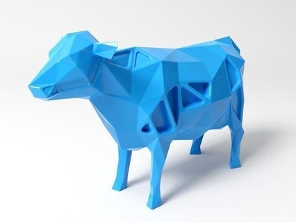 çokgen inek hayvan hayvanlar Şirin vahşi Evcil Hayvan Çiftlik düşük poli fdm sla dlp Yazdır yazıcı 3dprint yazdırılabilir minyatür oyuncak Sanat heykeller 3d print model - Mito3D