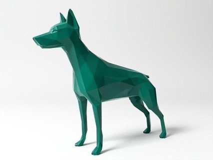 çokgen Doberman Pinscher hayvan hayvanlar köpek Şirin vahşi Evcil Hayvan Çiftlik düşük poli fdm sla dlp Yazdır yazıcı minyatür oyuncak Sanat heykeller 3d print model - Mito3D