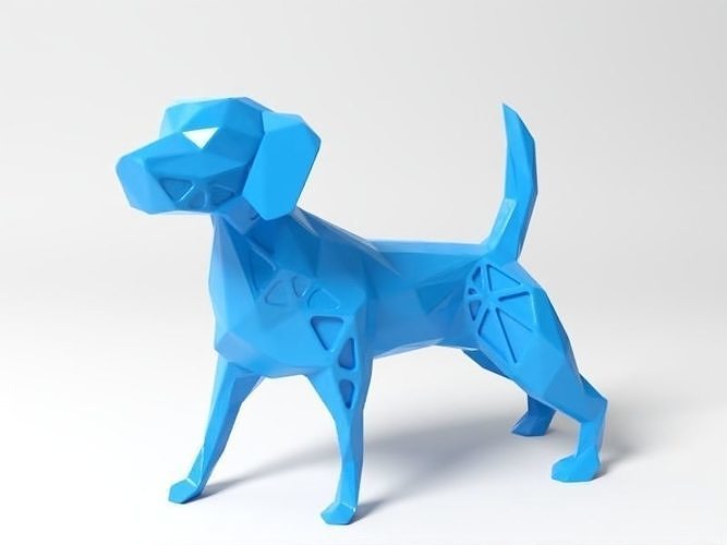 polygon dog animal animals cute wild pet farm low poly polygonal fdm sla dlp print printer 3dprint miniature toy toys art sculptures 3D print model - Mito3D