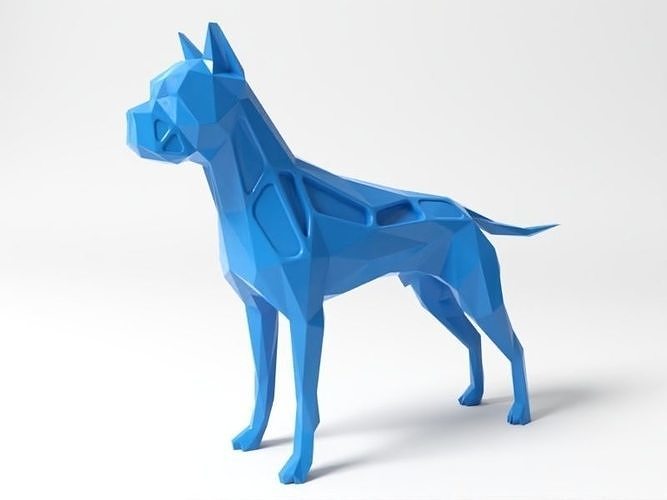 polígono alemão boxer cão animal animais GOG boxeador fofa selvagem Fazenda poli poligonal fdm sla dlp miniatura brinquedo brinquedos arte esculturas 3D print model - Mito3D