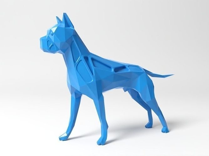 polígono alemão boxer cão animal animais GOG boxeador fofa selvagem Fazenda poli poligonal fdm sla dlp miniatura brinquedo brinquedos arte esculturas 3D print model - Mito3D