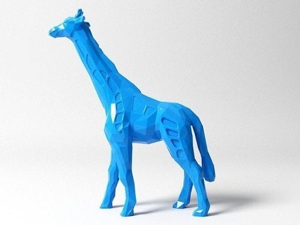 Polygon Giraffe Tier Tiere niedlich wild Haustier Bauernhof niedrig poly polygonal fdm sla dlp drucken Drucker 3dprint Miniatur Spielzeug Spielzeuge Kunst Skulpturen 3d print model - Mito3D