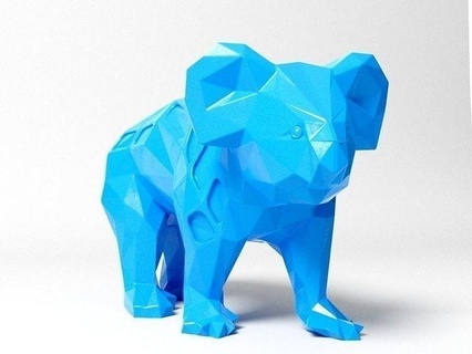 polígono coala animal animais fofa selvagem Fazenda poli poligonal fdm sla dlp impressão impressora 3dprint miniatura brinquedo brinquedos arte esculturas 3d print model - Mito3D
