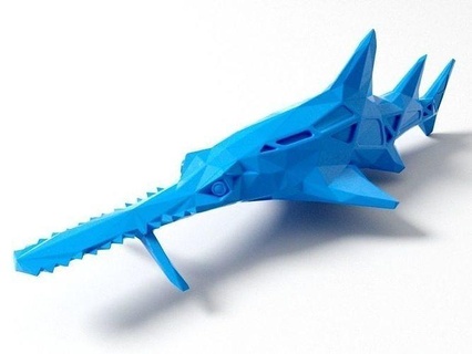 polygone scie animal animaux requin poisson mignonne sauvage compagnie ferme faible poly polygonal fdm sla dlp miniature jouet jouets art sculptures 3d print model - Mito3D