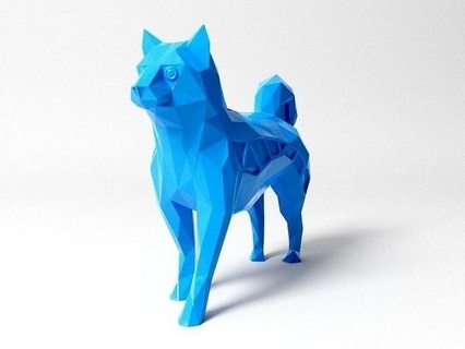 polígono Shiba inu animal animais cão Shibainu fofa selvagem Fazenda poli poligonal fdm sla dlp miniatura brinquedo brinquedos arte esculturas 3d print model - Mito3D