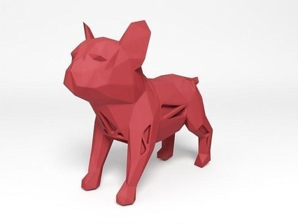 polygonal bulldog puppy animal animals dog bull bulldog puppy pet low poly polygon polygonal fdm sla dlp print printer 3dprint printable miniature toy art sculptures  3d print model - Mito3D