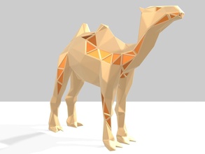 polygonal kamel parametrisch tier poly lowpoly polygon statue gold spielzeug spielzeuge natur säugetier skulptur niedlich kunst skulpturen 3d print model - Mito3D