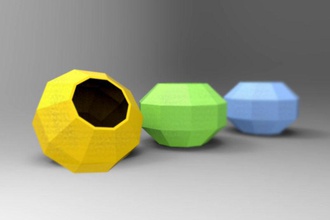 de forme polygonale conteneur maison le la coupe pouvez pot décor 3d print model - Mito3D