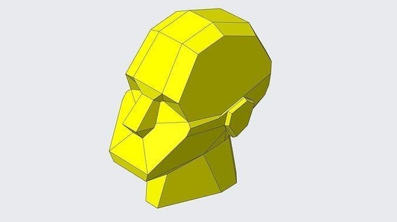 poligonale testa arte illustrazione geometrico design statua sculture 3d print model - Mito3D