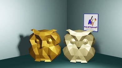 poligonal suerte búho geométrico Arte papel forma estatua lowpoly animales papercraft 3dprint diseño esculturas 3d print model - Mito3D