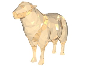 polygonal sheep parametric animal poly lowpoly cute gold statue toy toys print printable farm lamb wooly woolly nature cartoon art sculptures 3d print model - Mito3D