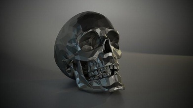 poligonal cráneo low poly impresión decoración Arte estudio estatua casa accesorios 3d print model - Mito3D