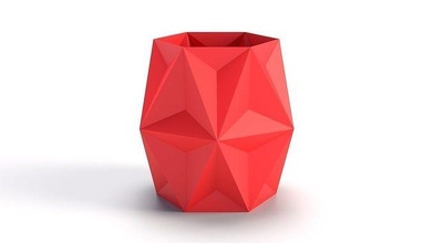 polygonal vase v2 3dprintable 3dprint geometric decor pot decorative bowl house houseware shape 3d print model - Mito3D
