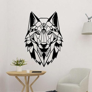 polygonal wolf head decor wall decoration decor 3d 2d art puma panel wolf head polygonal  3d print model - Mito3D