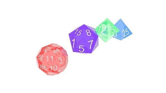 polyhedral dices like polygonalpolyhedral type dice numbers instead dots furniture games toys 3d print model - Mito3D