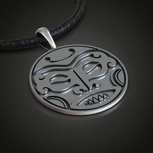 Polinezya maske kolye takı altın gümüş mücevher yazdırılabilir 3d print model - Mito3D