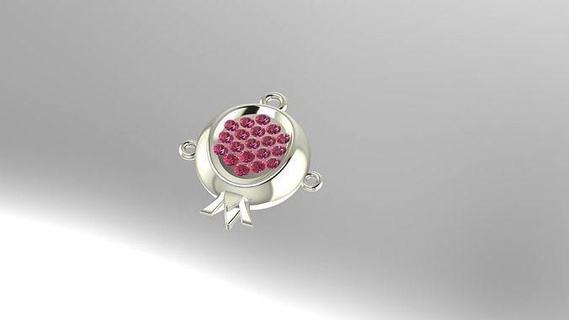 pomegranate pendant rhino jewellery work silver gold randering matrix jewelry pendants 3d print model - Mito3D