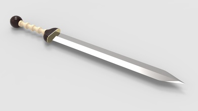 pompeia gládio romano espada arma cavaleiro corpo guerreiro faca lâmina laminado impressão passatempo faça imprimível cruzados aço roma velho metálico ferro 3d print model - Mito3D