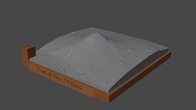 orologio pico montagna paesaggio vulcano terreno ambiente natura fotogrammetria elevazione dem scienza 3d print model - Mito3D