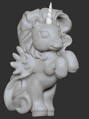 poney licorne 3 modèle 3d impression fantaisie fictif créature mythologique mythique klaxon cheval my personnage pose étoiles jouet crinière ailé jeux jouets 3D print model - Mito3D