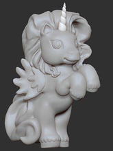 pony unicorn 3 d model 3d print fantasy fictional creature mythological mythical horn horse my character pose stars toy mane winged games toys 3d print model - Mito3D