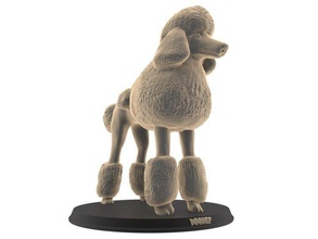 barboncino cane stampabile animale domestico carina selvaggio mammifero vero realistico natura giocattolo giocattoli statua femmina arte sculture 3d print model - Mito3D