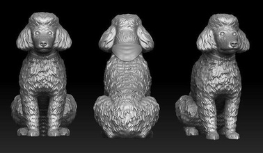 caniche colgante pendiente naturaleza animal 3dmodel 3dprinting joyería joya anillo figurilla perro enano colgantes 3d print model - Mito3D