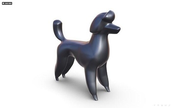 poodle toy dog author 3dprint hardsurface highpoly figure sculpture games toys 3d print model - Mito3D
