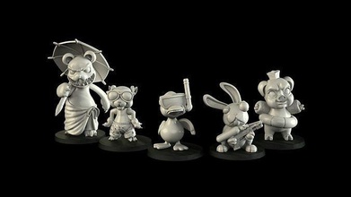 pool party 2 bear bowl cat duck fantasy football funny game pig player star blood rabbit bad patreon tribes games toys board 3d print model - Mito3D