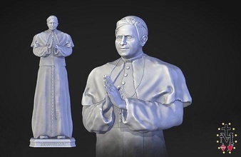 papa benedicto xvi joseph ratzinger estatua iglesia católico joyería arte esculturas cristo escultura francisco roma obispo vaticano mas leal 3d print model - Mito3D