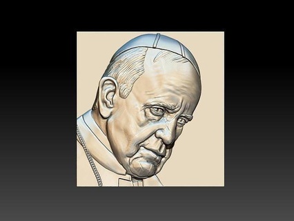 pape Francis médaillon v2 3d impression modèle bas soulagement cnc art sculptures 3d print model - Mito3D