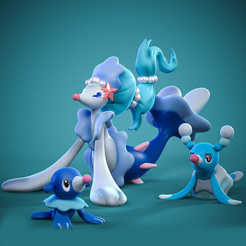 popplio evolutions pokemon pokemons eevee vaporeon jolteon flareon espeon umbreon leafeon galceon sylveon pikachu vulpix ninetales brionne primarina games toys 3D print model - Mito3D