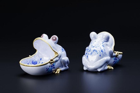 porcelain frog vase ceramic houseware print reptiles art figurine cup bowl pot decorative toad lizard deco house accessories 3d print model - Mito3D