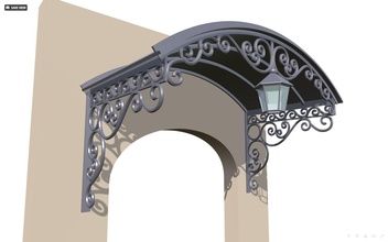 porch canopy 3d print decor enter forged 3dprint house outdoor 3d print model - Mito3D