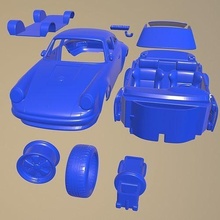 porsche 911 clásico imprimible coche vehiculo separar partes cuerpo espacio 1 10 scalextric Tamiya rc miniz tractor kyosho axial traxxas 3d print model - Mito3D