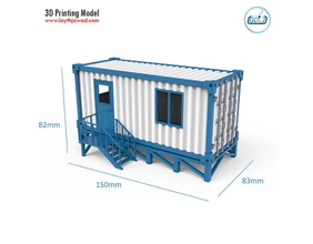 tragbar Büro Container 3d Drucken Modell Haus Ort Arbeiter Arbeit Einrichtung architektonisch Ingenieur Gebäude konstruieren Eisen Struktur Hobby DIY 3d print model - Mito3D