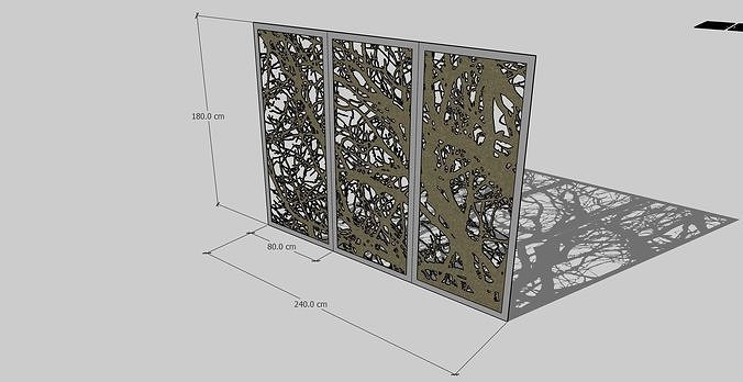 portátil dividir árbol 180 cm cnc láser cortar cnccutter cnclaser partición mdf madera paramétrico tabique woodportablepartition diseño diseñada casa 3D print model - Mito3D