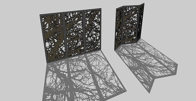 portable partition tree 260 cm cnc laser cut cnccutter cnclaser mdf woodpartition futurism wooden fence shape art abstract retro modern wings base god house accessories 3D print model - Mito3D