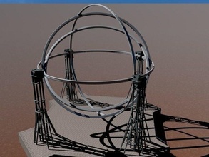 portal circular metal structure sky technology steel architecture construction science engineering 3d print model - Mito3D