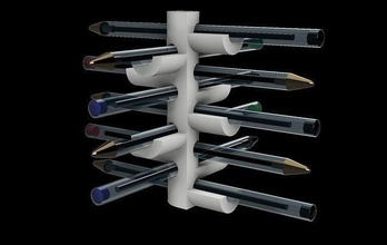 porte stylo caneta gis cera lápis caso bainha escrivaninha escritório bic rangement torre casa mobília 3d print model - Mito3D