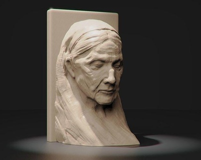 portrait old lady bookend book books decor decoration library sculpture bookshelf bookends statue accessories home 3dprint 3dprinting house office face character woman 3d print model - Mito3D