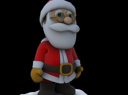 poz 01 sabit Noel Baba kar karikatür toon çocuk Yazdır 3d hazır madde tatil karakter insan fantezi ev dekor fbx baskı 3d print model - Mito3D