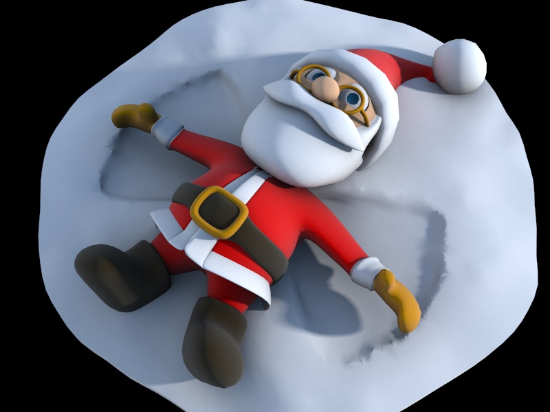 pose 02 schnee engel santa weihnachten noel karikatur toon kind drucken 3d bereit urlaub charakter fantasie haus dekor fbx drucken 3D print model - Mito3D