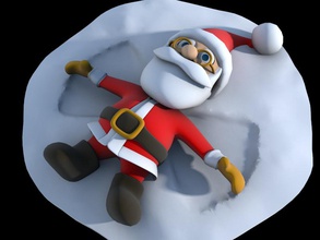 pose 02 schnee engel santa weihnachten noel karikatur toon kind drucken 3d bereit urlaub charakter fantasie haus dekor fbx drucken 3d print model - Mito3D