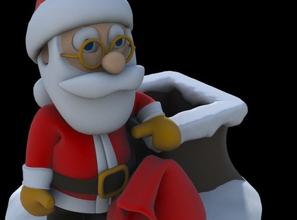 poz 03 Noel Baba çatı kar karikatür toon çocuk Yazdır 3d hazır baca papaz karakter insan fantezi ev dekor fbx baskı 3d print model - Mito3D