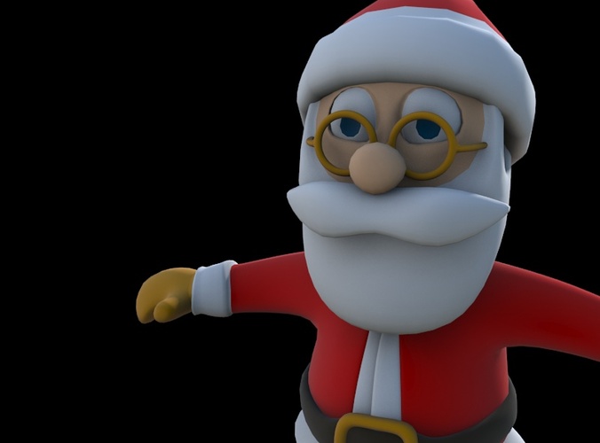 pose 05 Père Noël noel neige dessin animé toon enfant impression 3d prêt personnage Humain fantaisie maison décor fbx 3D print model - Mito3D