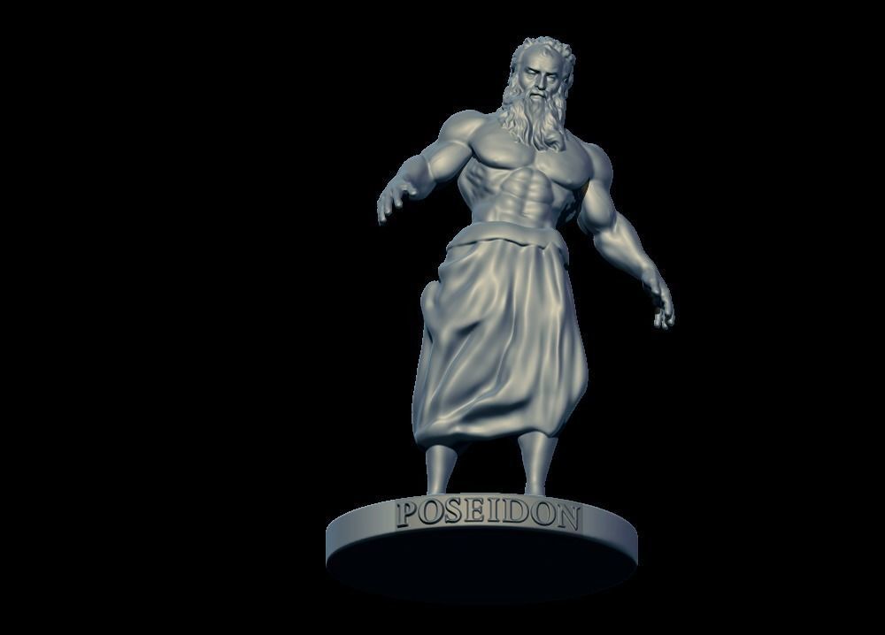 poseidon statua of gesù arte mitologia scultura storia sculture 3D print model - Mito3D