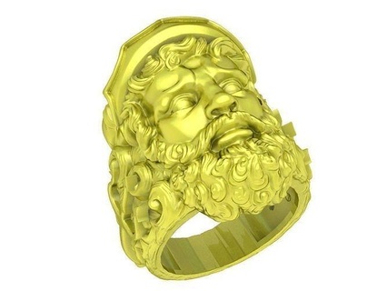 poseidon ring 4208 jewelry fashion accessories gold diamond man men new design rings 3d print model - Mito3D