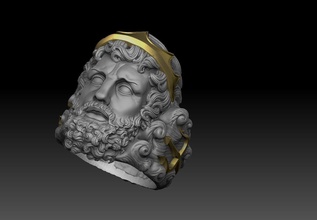 poséidon bague grec dieu olympiens ancien religion mythe mer neptune sparte bijoux olympe helinck mythologie anneaux 3d print model - Mito3D